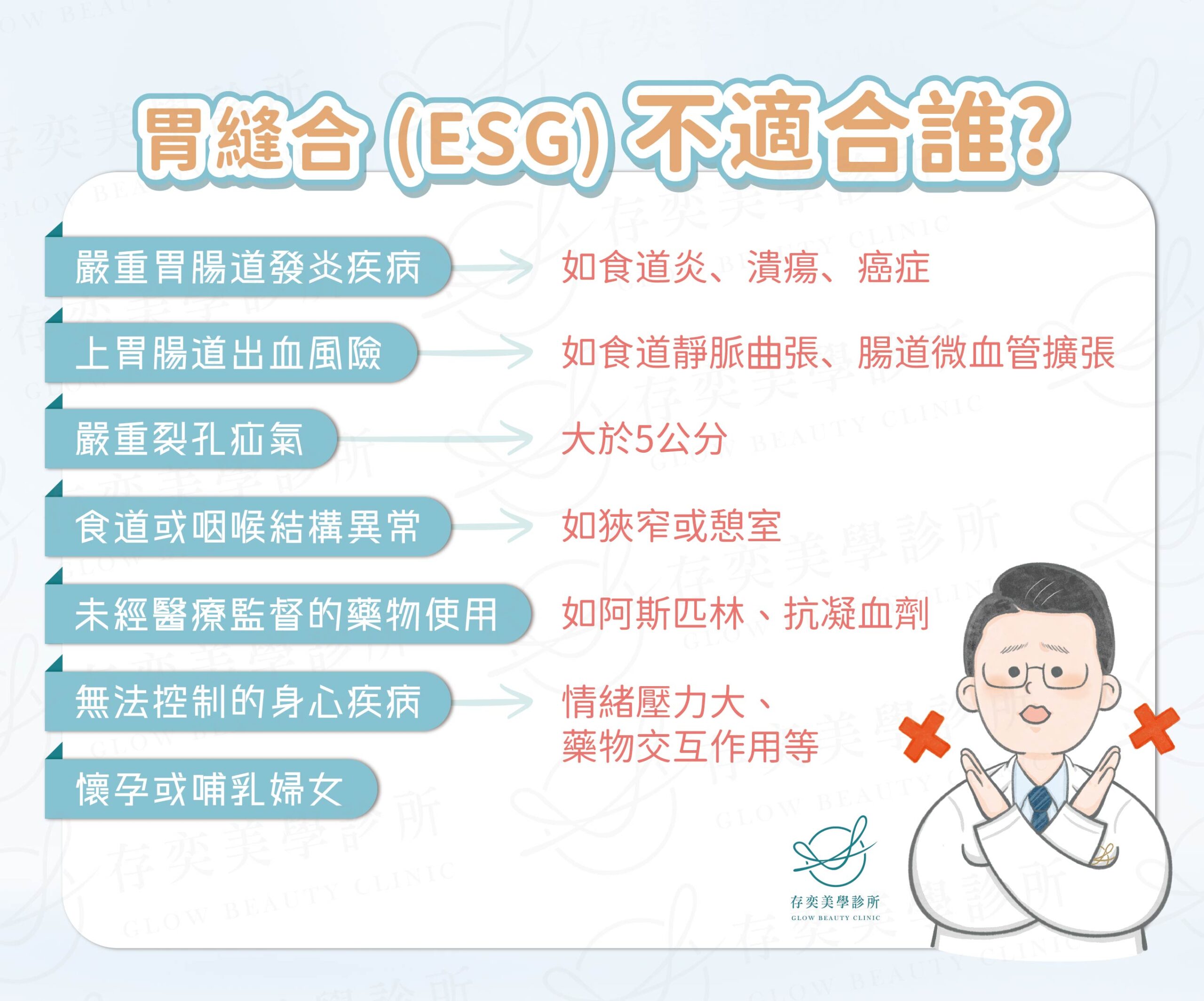 胃縫合（ESG）不適合誰